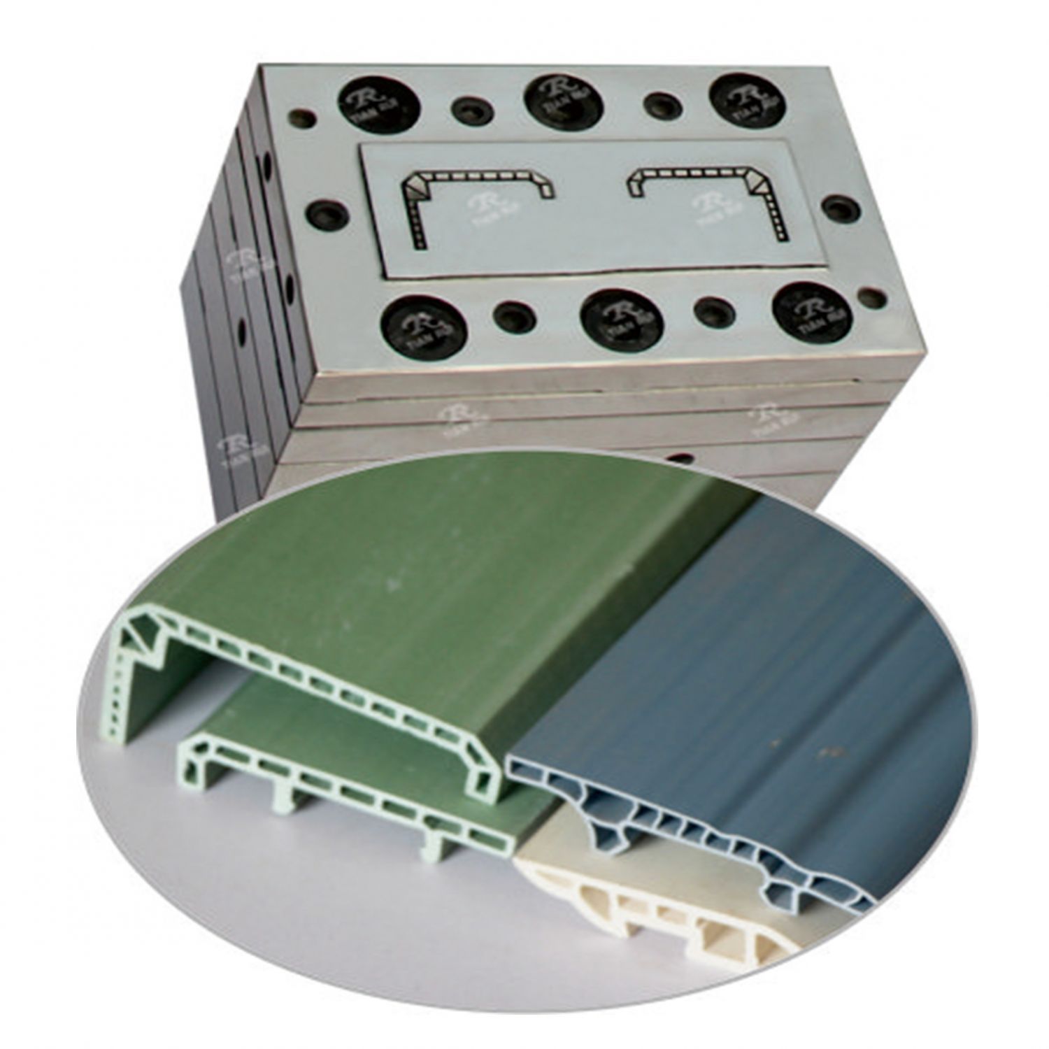 Single cavity pvc baseboard extrusion mould